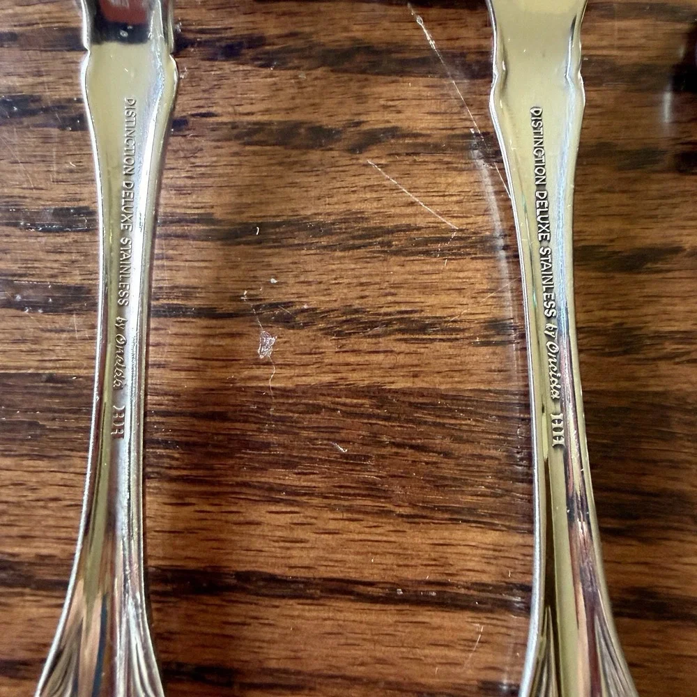 Vintage Oneida Raphael Distinction Deluxe Stainless Steel Serving Set Of 4